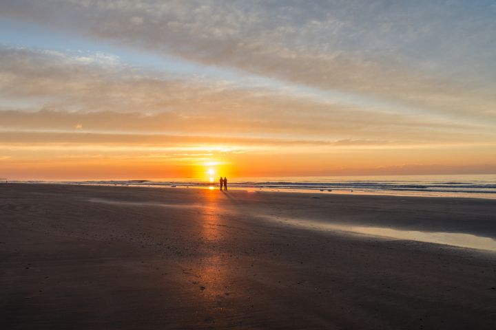 Picture of the beach during sunset